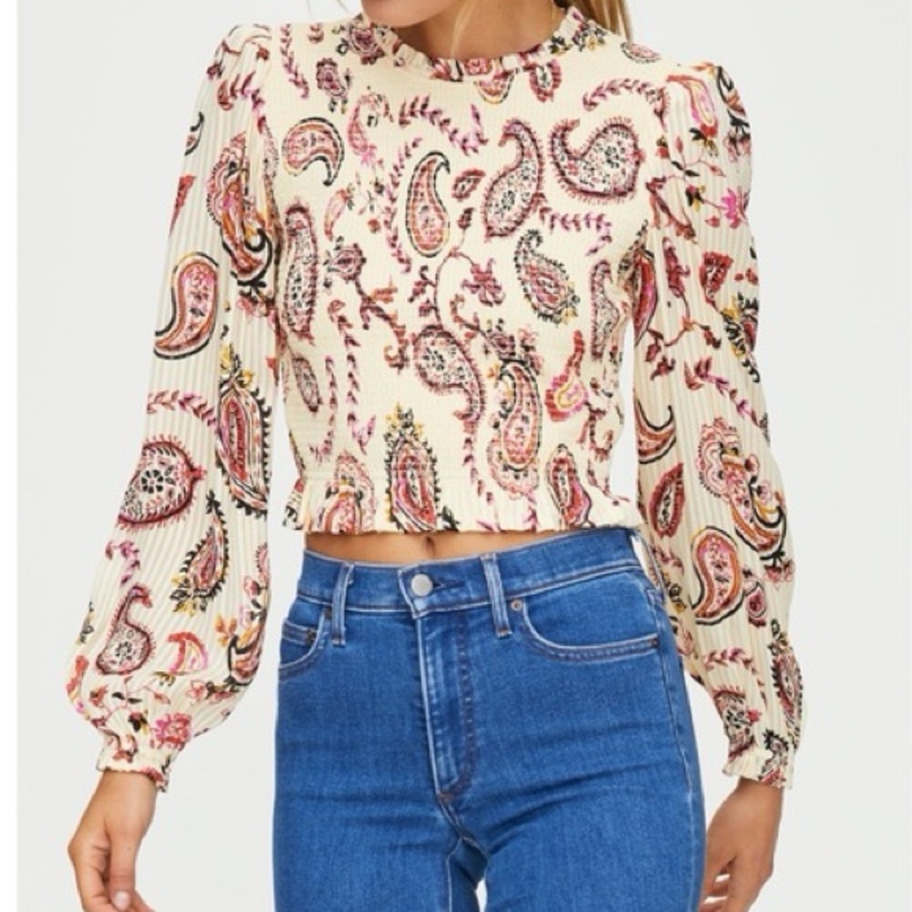 Aritzia Wilfred romantic floral Lilith blouse in Butter Yellow